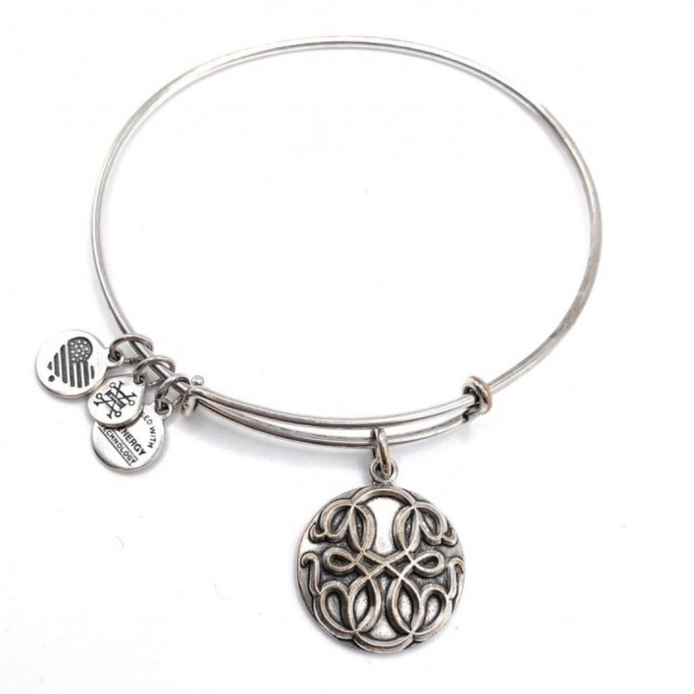 Alex and Ani Silver Path of Life Adjustable Bangle Layering Bracelet